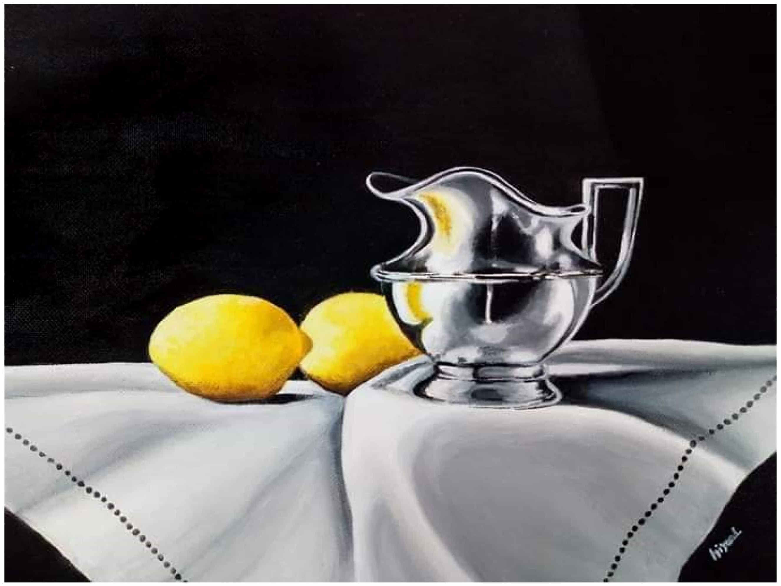 Lemons and Metallic Jug